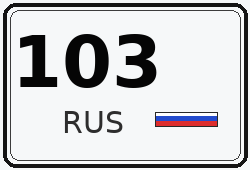 Номер с кодом региона 103