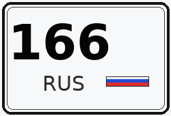 Номер с кодом региона 166